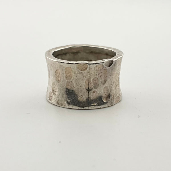 size 5.75 sterling silver textured wide band ring