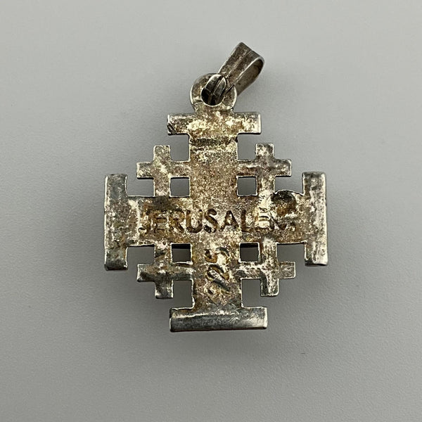 sterling silver Jerusalem cross pendant