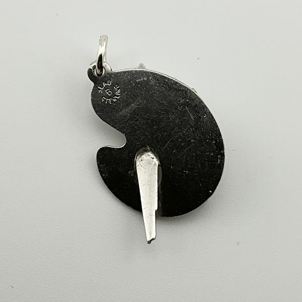 sterling silver artist palette pendant ***AS IS***