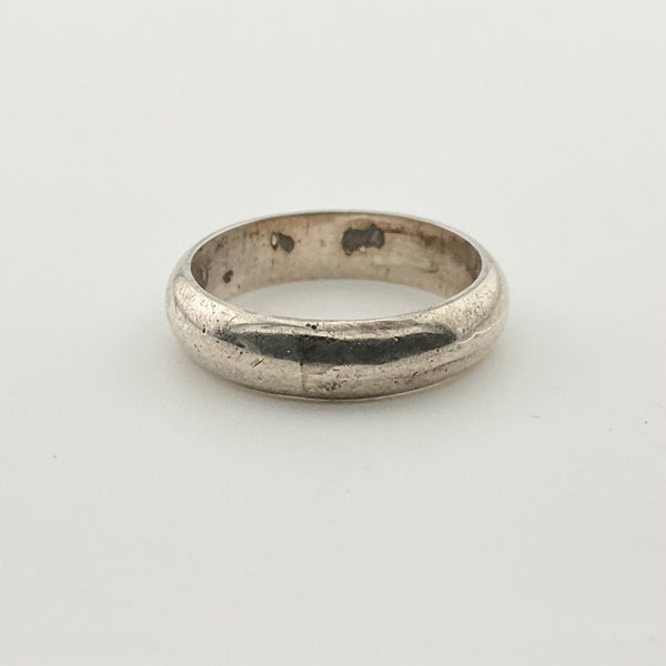 size 8 sterling silver plain basic band ring
