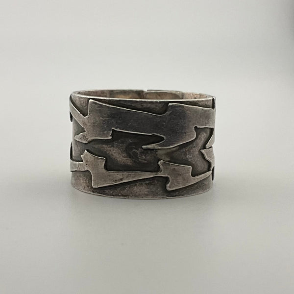 size 11.75 sterling silver wide band stoneless ring