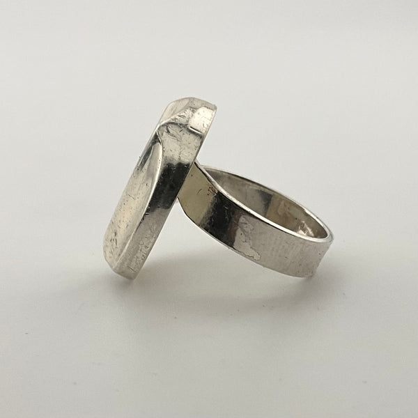 size 8-8.5 adjustable sterling silver modern stoneless ring