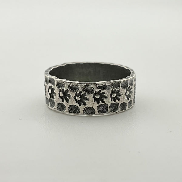 size 6.25 sterling silver stamped band ring
