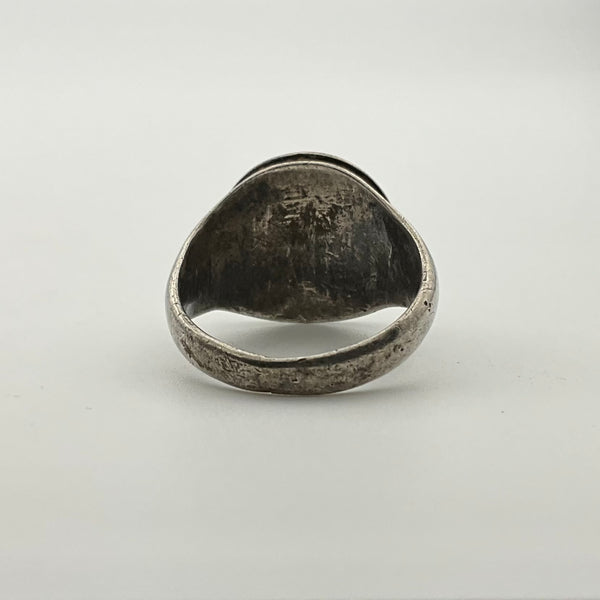 size 7.75 sterling silver coin side profile coin ring