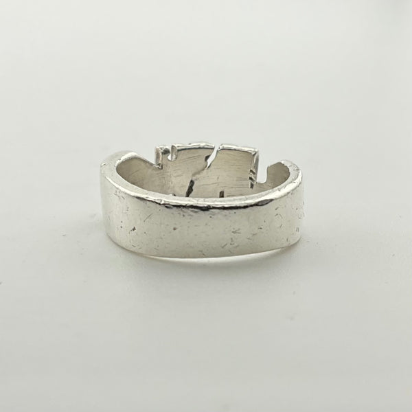 size 4 sterling silver 'Josh' name football ring