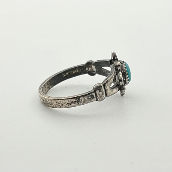 size 5 sterling silver synthetic turquoise ring