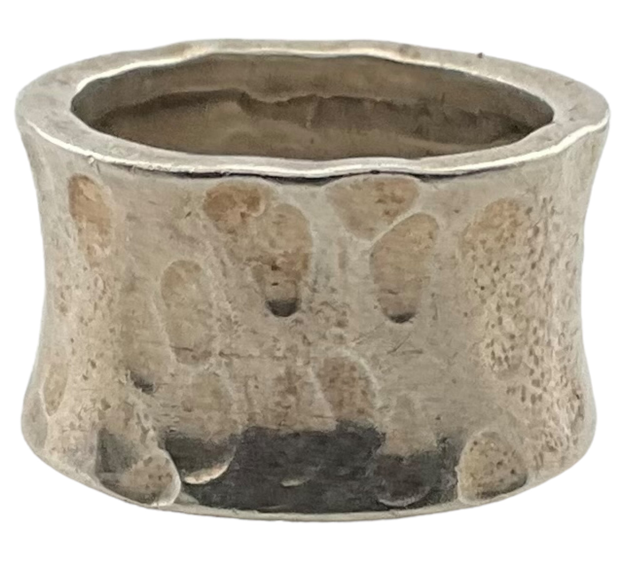 size 5.75 sterling silver textured wide band ring