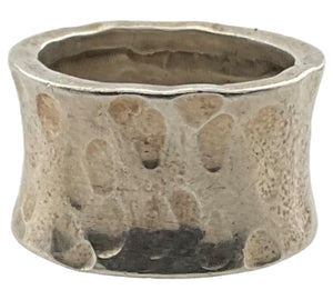 size 5.75 sterling silver textured wide band ring