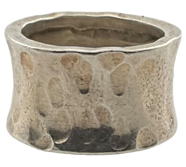 size 5.75 sterling silver textured wide band ring