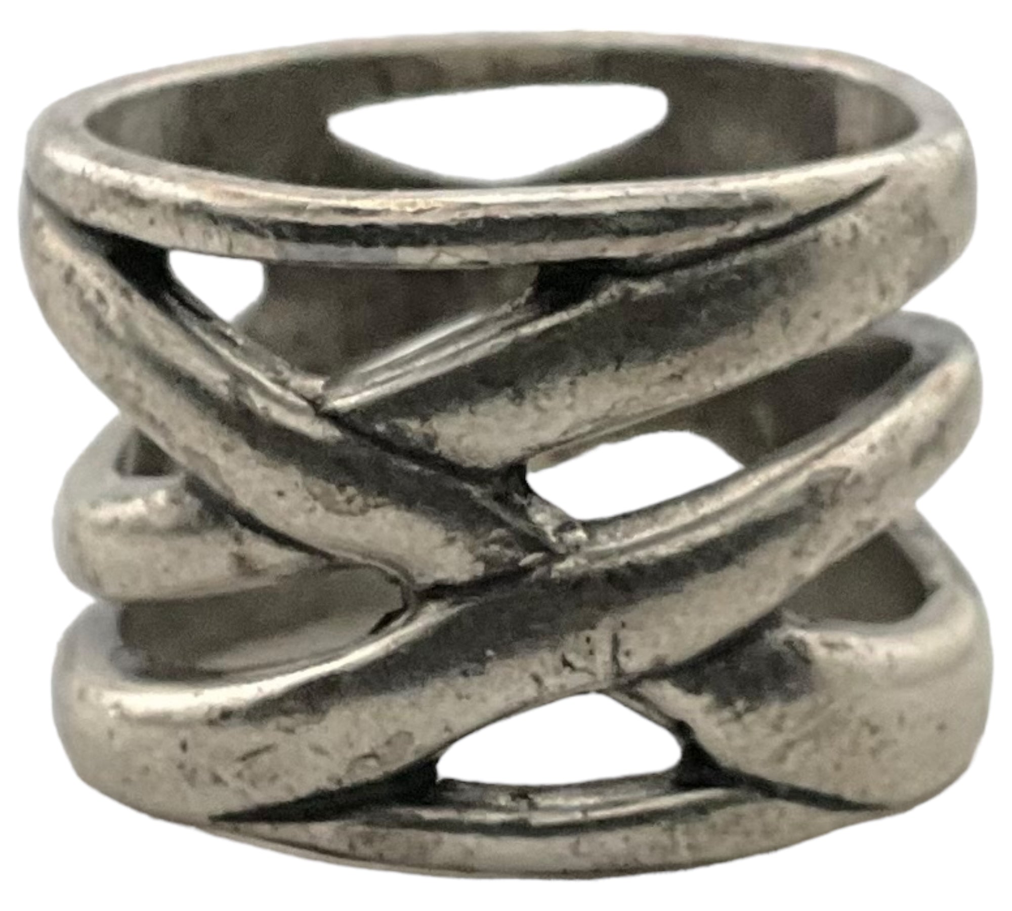 size 7 sterling silver lines stoneless ring