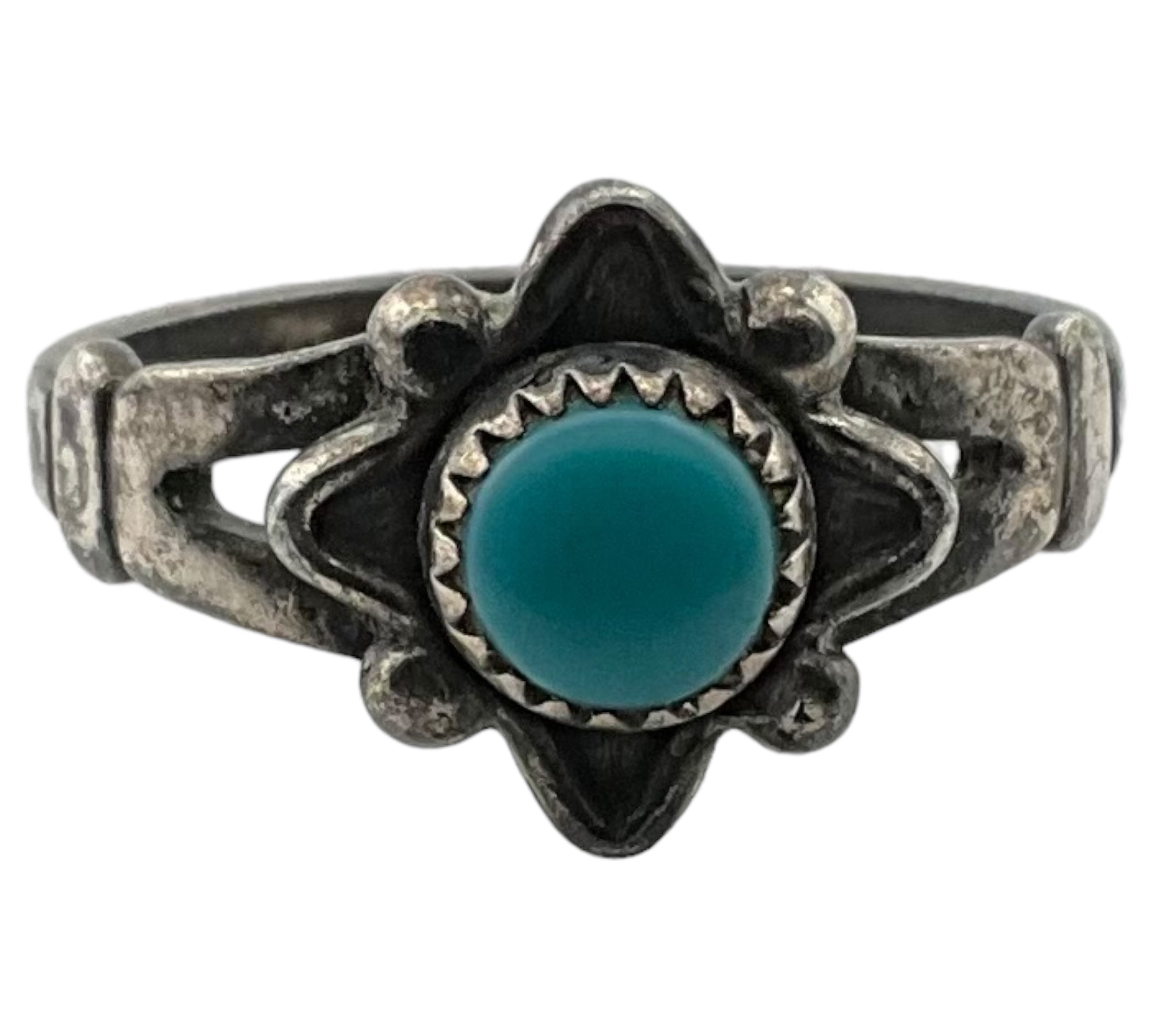 size 5 sterling silver synthetic turquoise ring