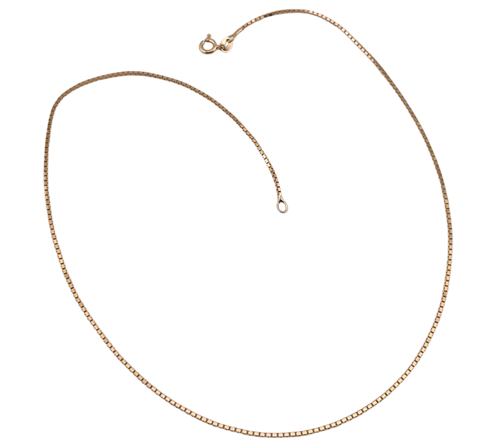 sterling silver gold plated 18" 1.4mm box chain necklace