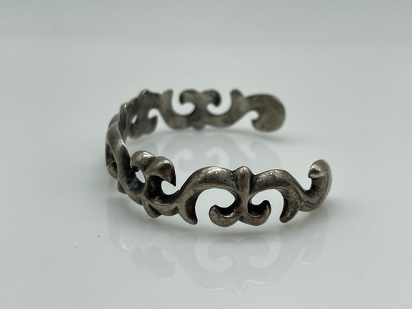 sterling silver sandcast stoneless cuff bracelet
