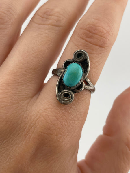 size 7.5 sterling silver turquoise ring