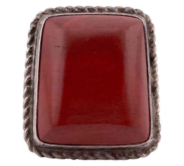 size 7 sterling silver chunky rectangle jasper ring