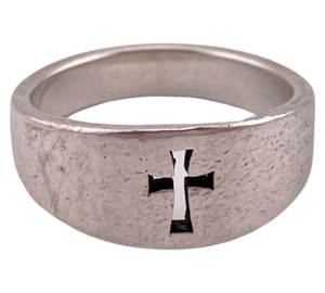 size 7.75 sterling silver designer James Avery cross ring