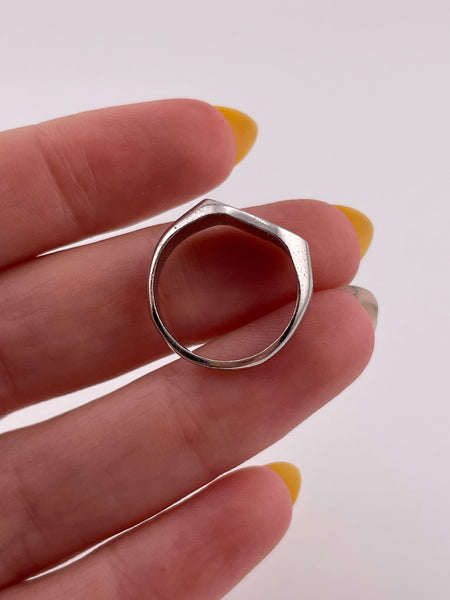 size 5 sterling silver new old stock matte finish signet ring