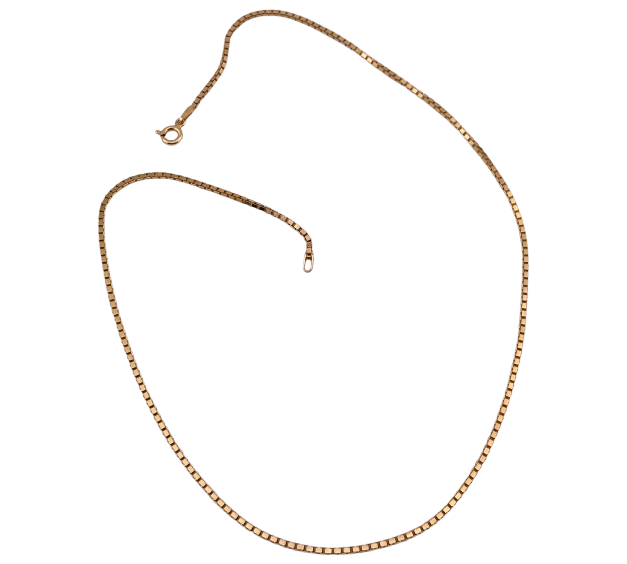 sterling silver gold plated 18" 1.64mm box chain necklace