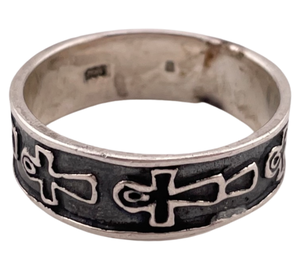 size 11.5 sterling silver ankh band ring