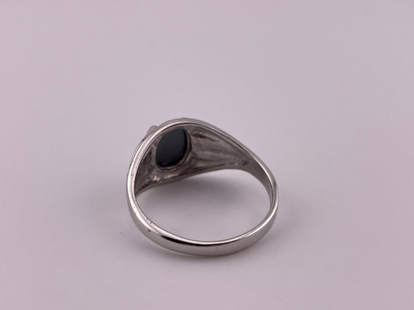 size 12.25 sterling silver faceted hematite ring