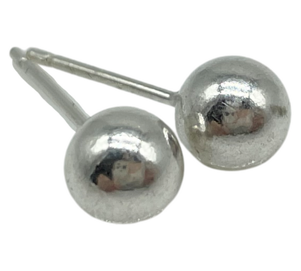 sterling silver petite stoneless ball post earrings