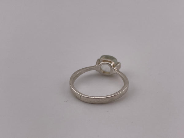 size 7.5 sterling silver faceted rhinestone ring