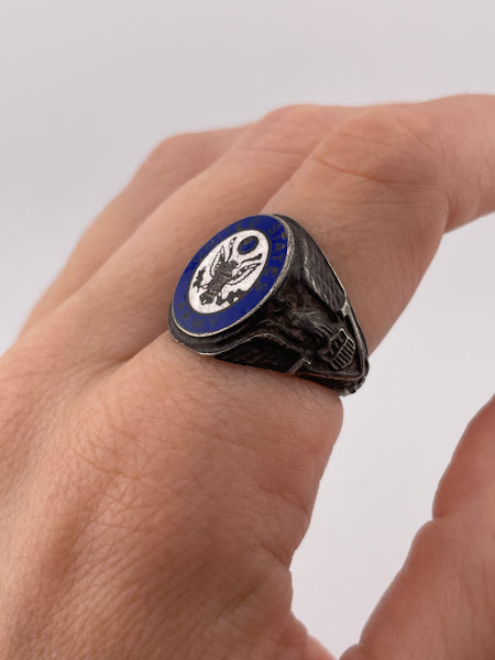 size 8.75 sterling silver enamel United States Army ring