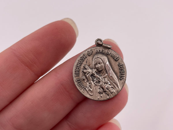 sterling silver religious St Theresa pendant