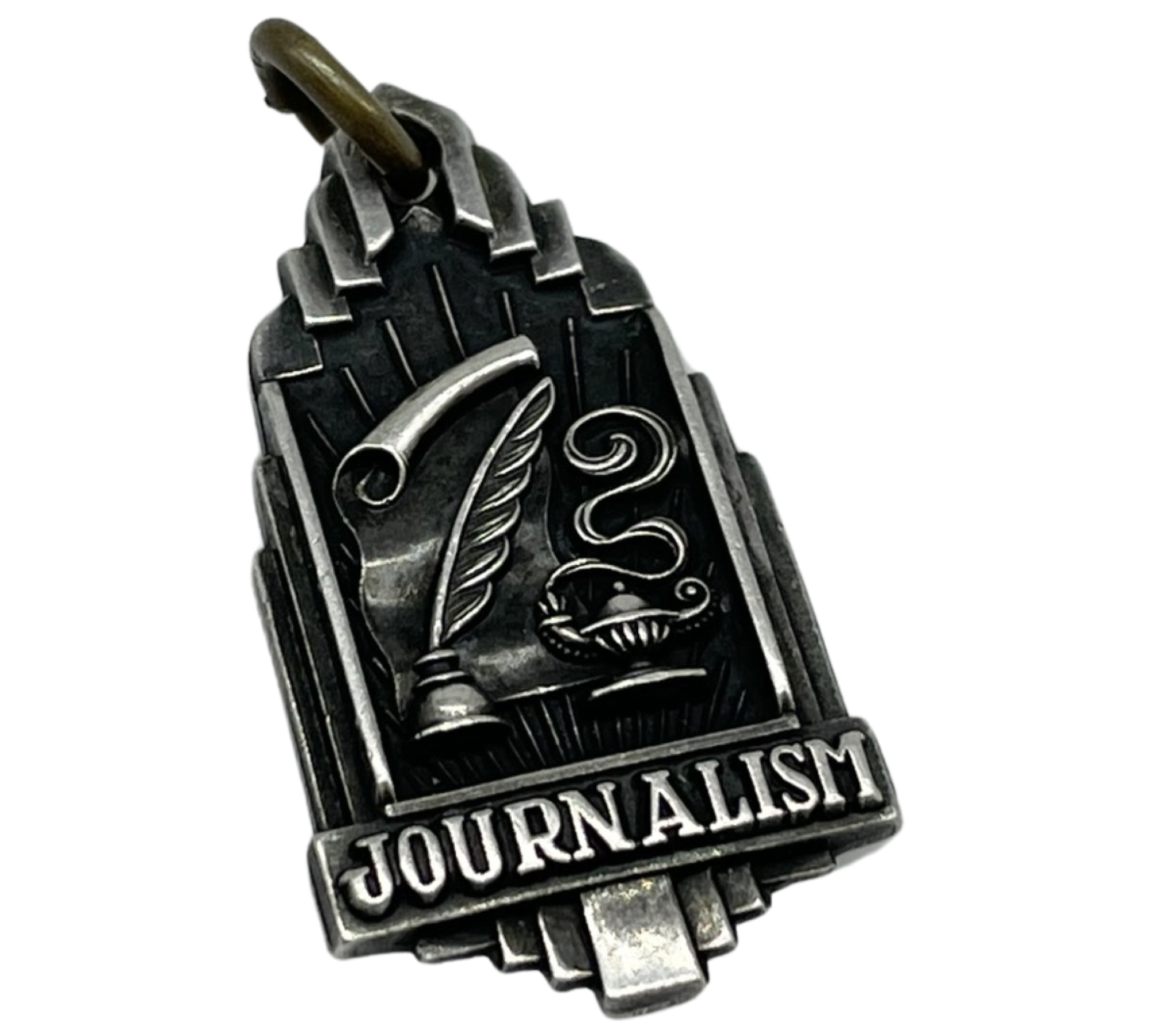 sterling silver 'journalism' dated 1941 pendant