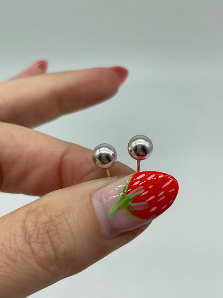 sterling silver petite stoneless ball post earrings
