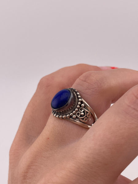 size 6 sterling silver lapis ring