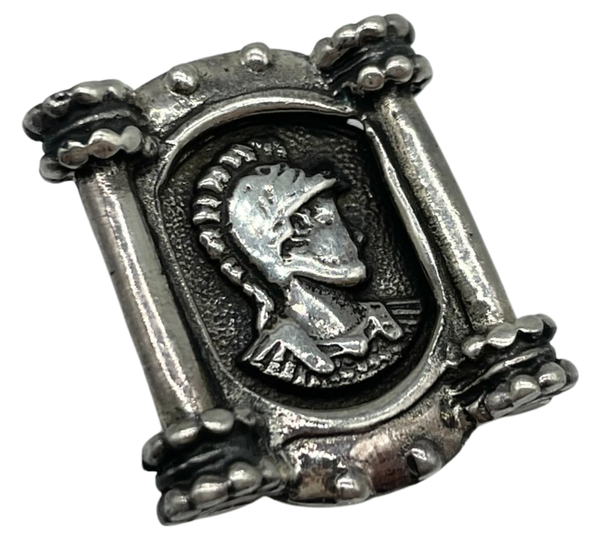 sterling silver heavy unique knight profile pendant