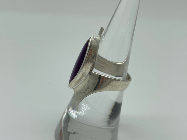 size 5.75 sterling silver purple resin ring