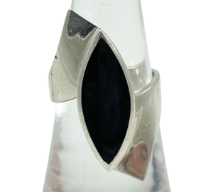 size 6.5 sterling silver synthetic onyx ring