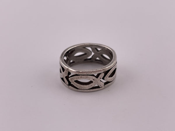 size 5.5 sterling silver designer James Avery Ichthus ring
