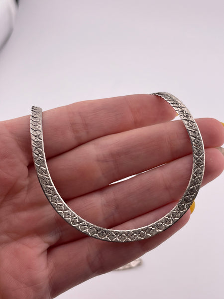 sterling silver 20" 4.25mm textured herringbone chain necklace