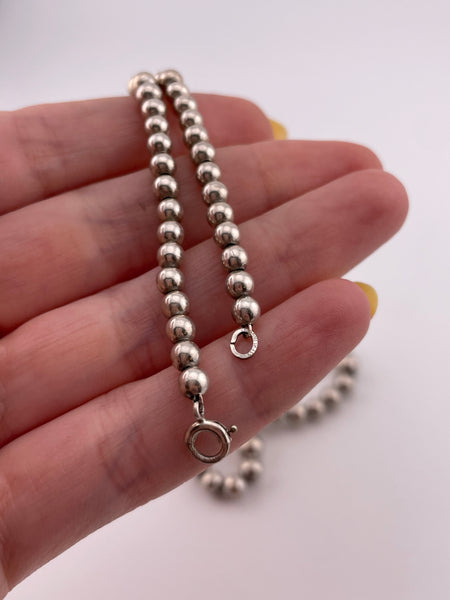 sterling silver 16 3/4" graduated 'pearl' ball sphere necklace