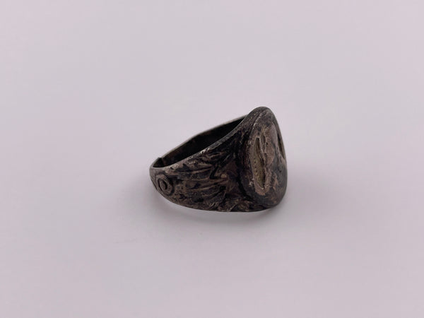 size 6.25 sterling silver very worn religious Jesus ring **AS IS**