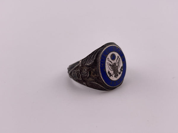 size 8.75 sterling silver enamel United States Army ring