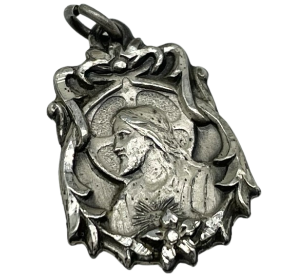 sterling silver religious Jesus pendant