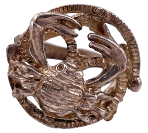 size 5 sterling silver Cancer the Crab horoscope zodiac ring