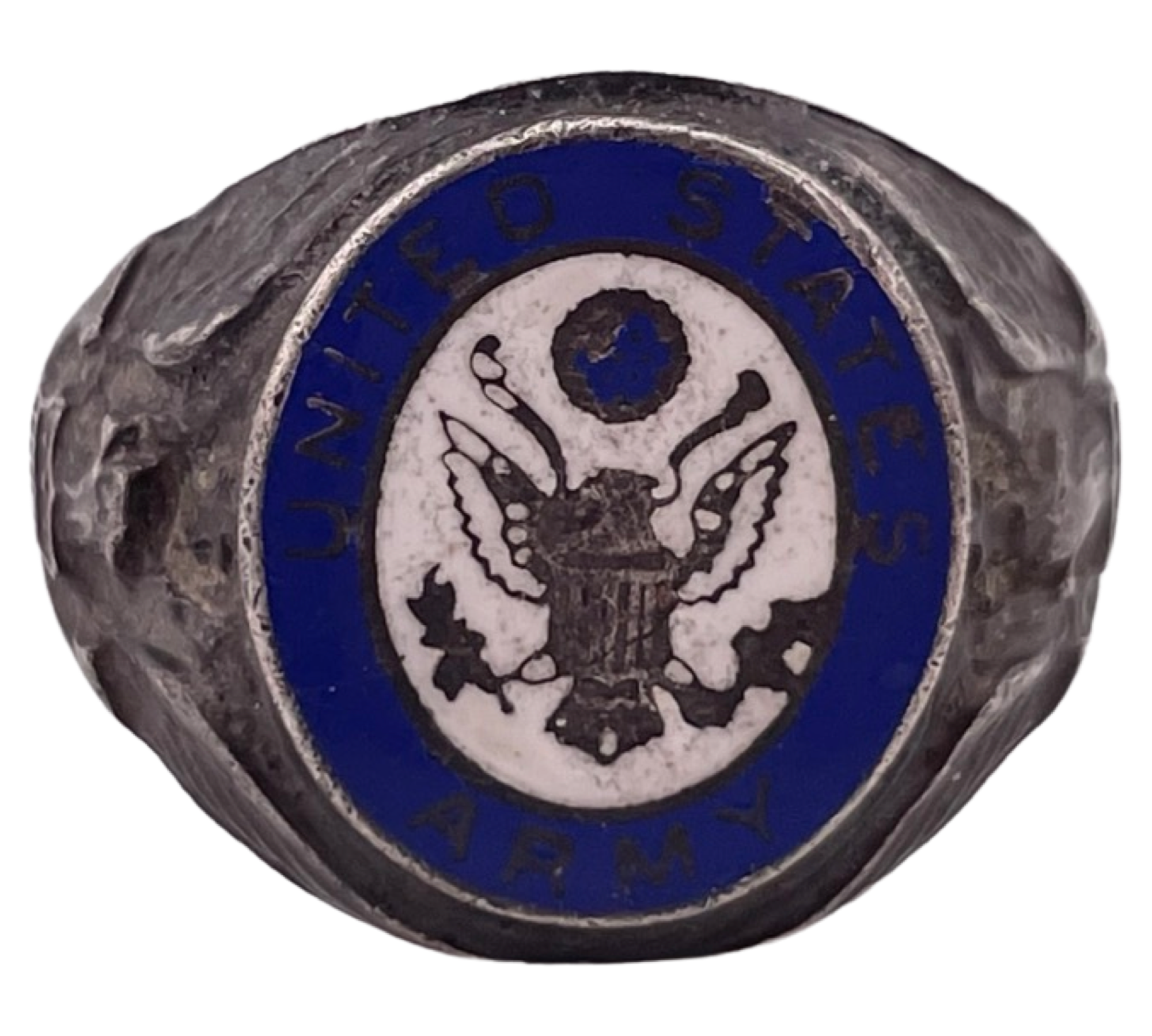 size 8.75 sterling silver enamel United States Army ring