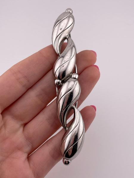 sterling silver stoneless hair barrette clip