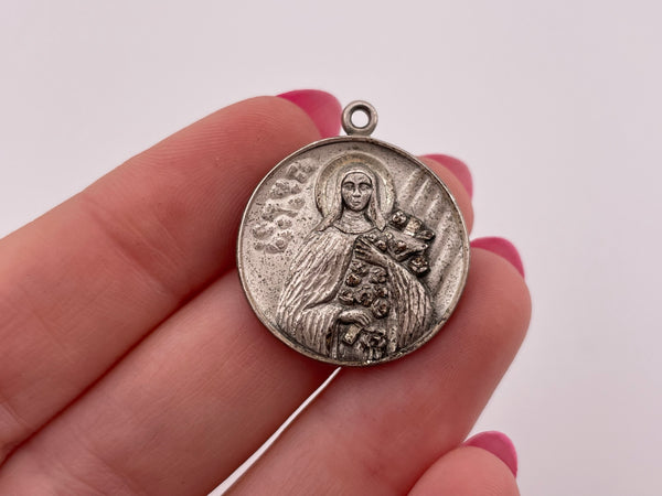 sterling silver religious Saint Terese pendant