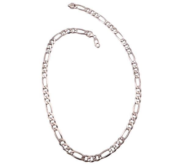 sterling silver 22" 8.3mm 54 grams heavy chunky figaro chain link necklace