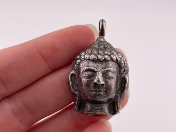 sterling silver Buddha head pendant