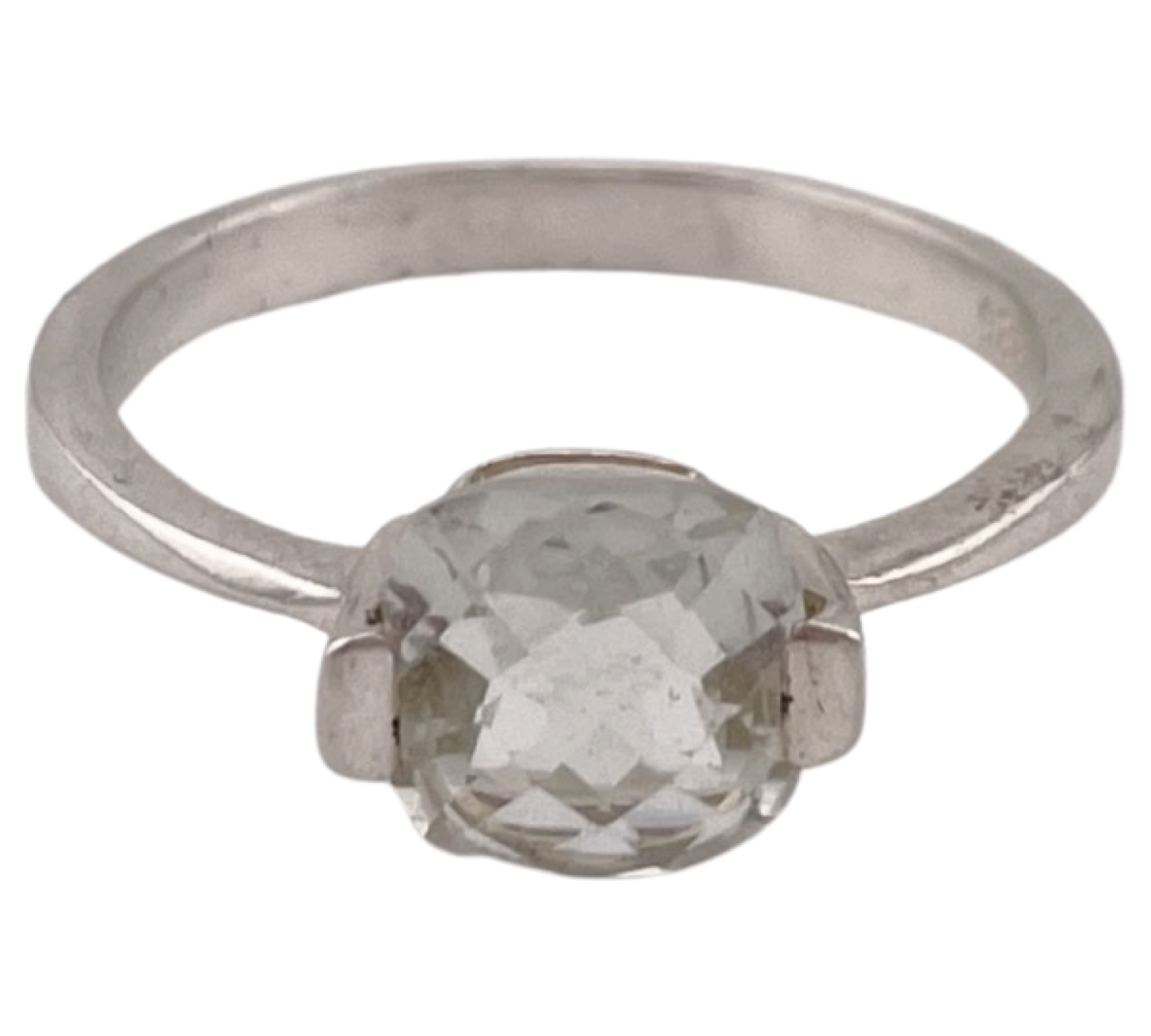 size 7.5 sterling silver faceted rhinestone ring