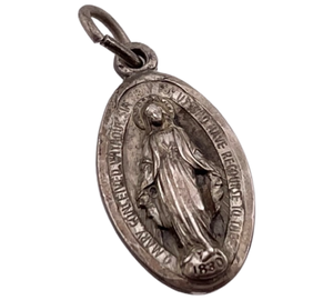 sterling silver petite religious Mary pendant