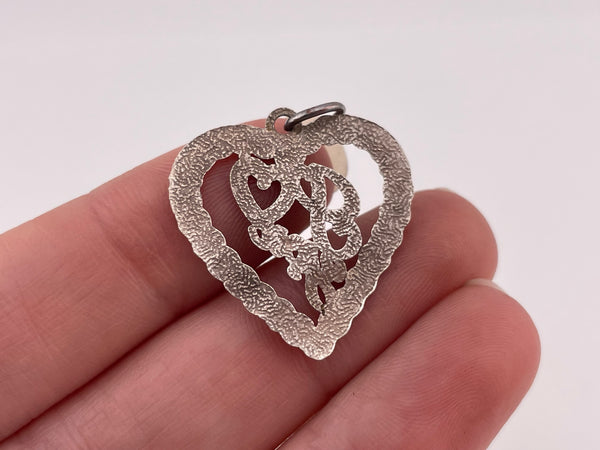 sterling silver 'I love you' heart pendant