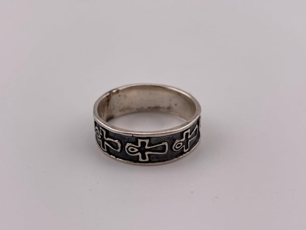 size 11.5 sterling silver ankh band ring